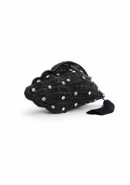NEW EMM KUO women's shellona shell-shaped evening bag in black